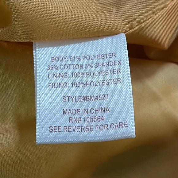 American Glamour by BADGLEY MISCHKA Gold Quilted Coat Sz XS - Picture 4 of 7